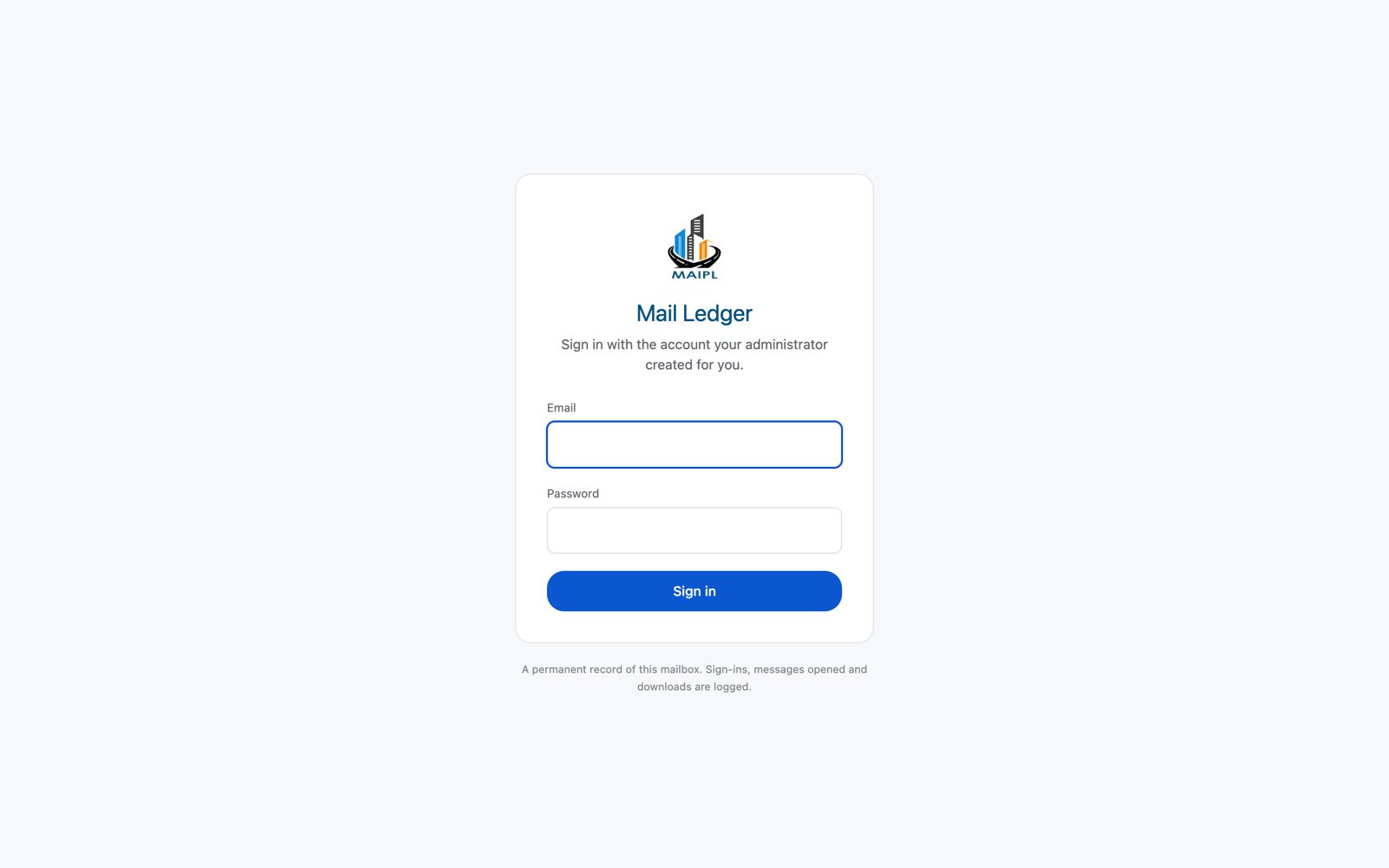 Sign-in screen