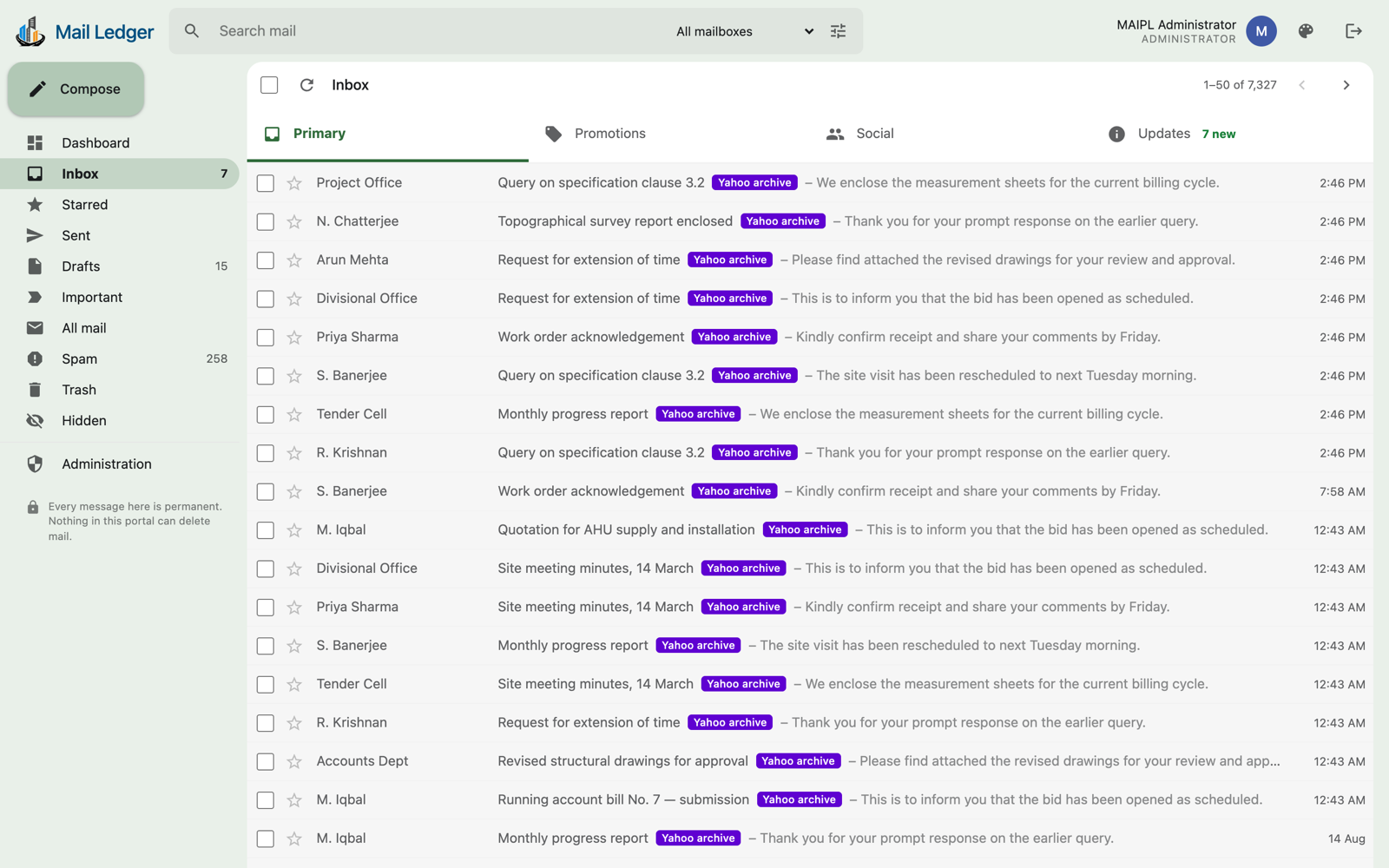 Mail Ledger