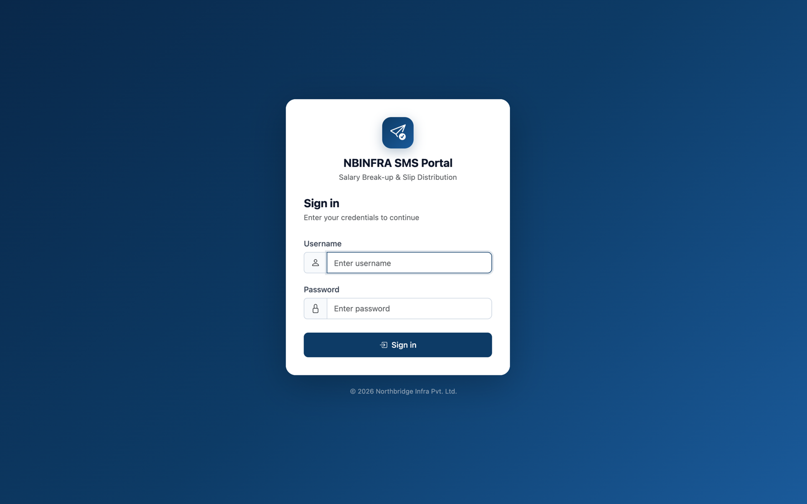 SMS Salary Portal sign-in