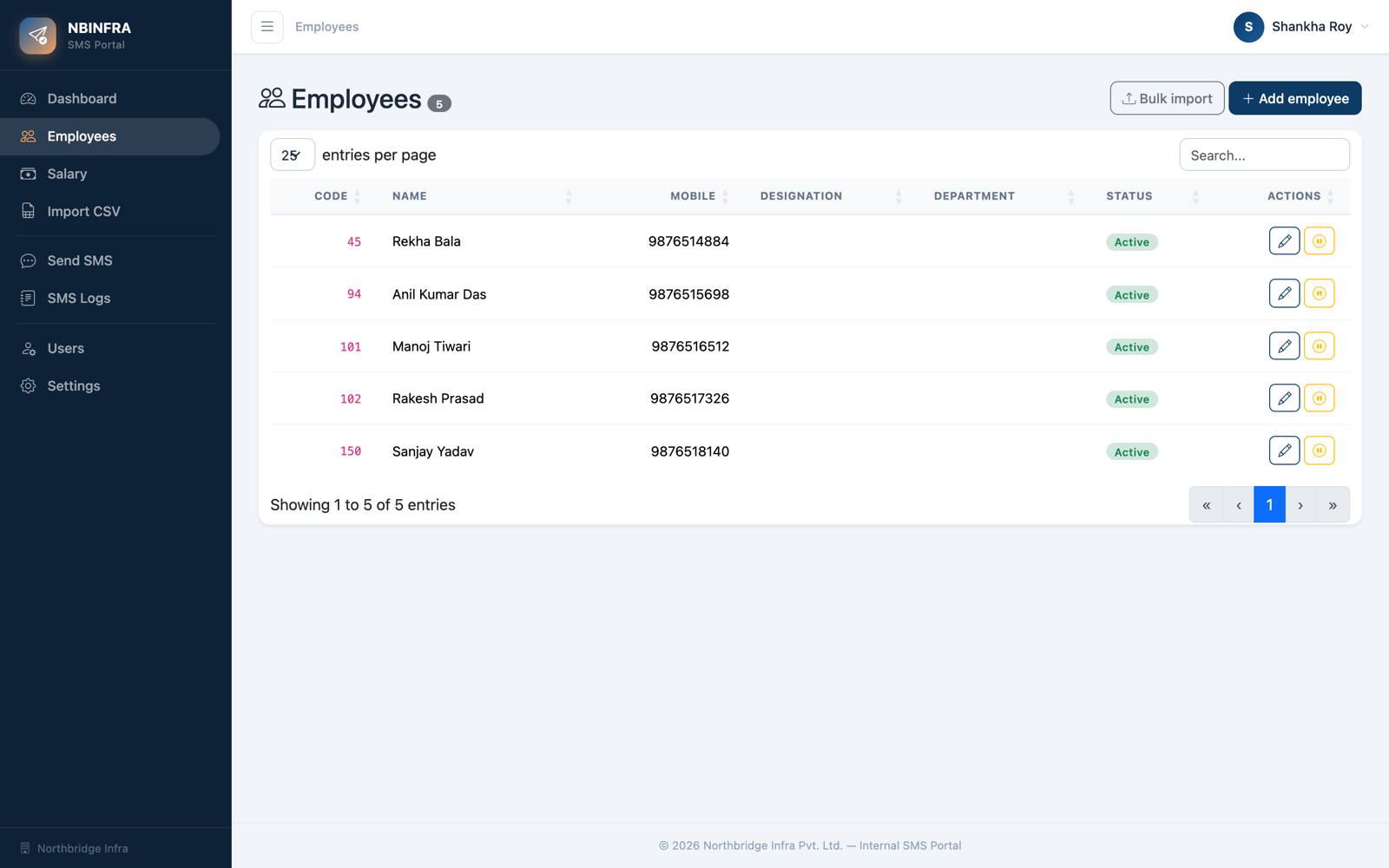 Employee register